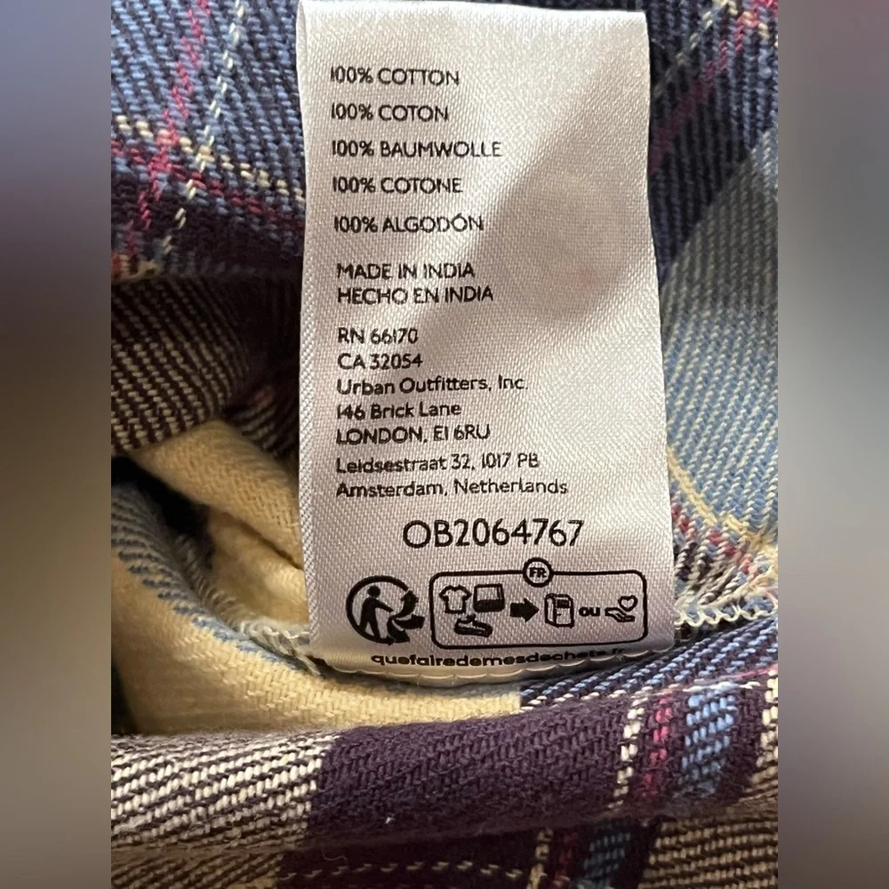 NWT Free People Layla Plaid Shirt